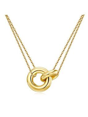 Women's 14k Dainty Gold Necklace Trendy Cute Sister Necklace